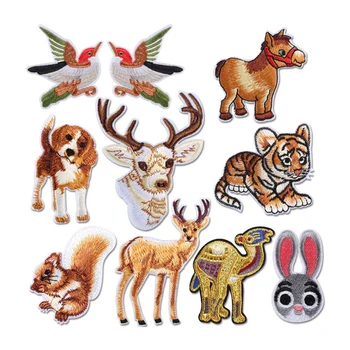 9 PCS Gyvūnų siuvinėti siuvimo pleistrai Lygintuvas ant pleistrų Aplikacijos dekoravimas drabužiams Marškinėliai Švarkai Krepšiai