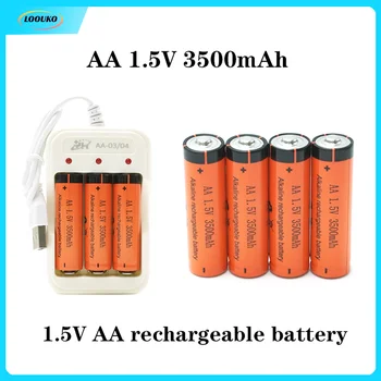 AA Baterija 1.5V 3500mAh USB įkroviklis AA įkraunama baterija belaidei pelei oro kondicionieriaus nuotolinio valdymo pultas elektrinis žaislas