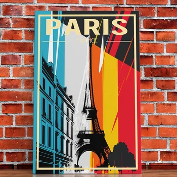 Abstract Colorful France Paris Canvas Painting Europe Street Poster Print Wall Art Picture for Living Room Home Decoration