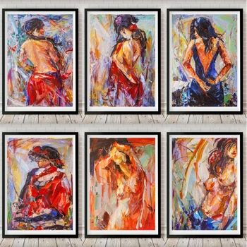 Abstrakčios seksualios moters portretas Aliejinė tapyba Drobės atspaudai nuogų sienų meno paveikslėliai namų svetainei Dekoras Cuadros