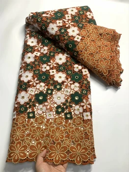 Afrikos nėrinių gėlių siuvinėjimas Guipure Cord Nėrinių Nigerijos nėrinių audiniai vakarėlio suknelei 5 jardai