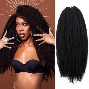 Afro Kinky Twist nėrimo plaukų pynės Marley pynė Plaukai 18inch Senegalo garbanotas nėrimas Sintetinis pynimas Plaukai