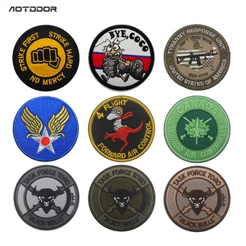Air Force STRIKE FIRST NO MERCY Embroidery Patches TASK FORC Badges Emblem Military Army 8cm Accessory Hook and Loop Tactical