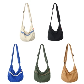 All-Matching Canvas Leisure Bag for Women Men Korean Shoulder Bag Casual Messenger Bag Large Capacity Crossbody Bag Ins