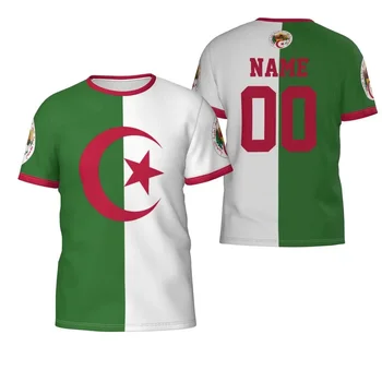Alžyro šalies vėliavos marškinėliai Drabužiai Marškinėliai Vyrai Moterys Trišakiai Viršūnės Futbolo gerbėjams Dovanos dydis 6XL