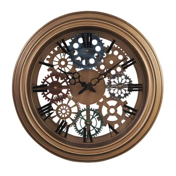 American Retro Gear Sieninis laikrodis Didelis modernus tylus sieninis laikrodis Namų dekoras Kūrybinis metalinis sieninis laikrodis Svetainės dekoravimas