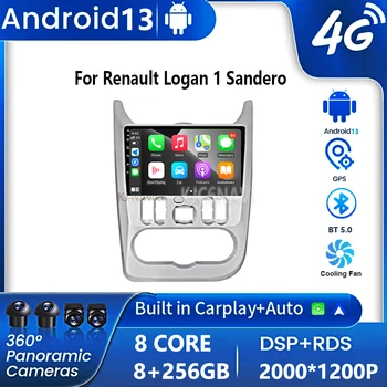 Android 13 skirta Renault Logan 1 Sandero 2009 2010 2011 2012 2013 2014 2015 Automobilių radijas Multimedijos vaizdo grotuvo navigacija 2Din DVD