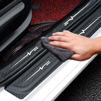 Anglies pluošto automobilio bagažinės slenksčio vandeniui atsparūs apsauginiai lipdukai, skirti 