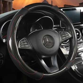 Anglies pluošto odos automobilio vairo dangtis Mercedes Ben AMG 38cm modeliams A C CLA E GLA GLC GLE S B CLS klasės priedai