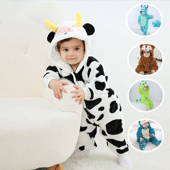 Animal Cow Naujagimio drabužiai Smėlinukas Berniukas Mergaitė Romper Kigurumis Cosplay kostiumas Mažylis Kombinezonas Helovinas Kūdikių pižama