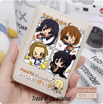 Anime K-ON! Hirasawa Yui Akiyama Mio mados piniginė PU piniginė kortelė Moneta Hasp pinigų krepšys Cosplay dovana B057