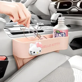 Anime Kawaii Sanrio Hello Kitty automobilių laikymo dėžutė Daugiafunkcinė laikymo lentyna Automobilio vandens puodelio laikymo dėžutė Automobilio salono apdaila
