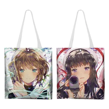 Anime kortų pagrobėjas Kinomoto Sakura pečių krepšys Drobė Pirkinių krepšys Tote krepšys
