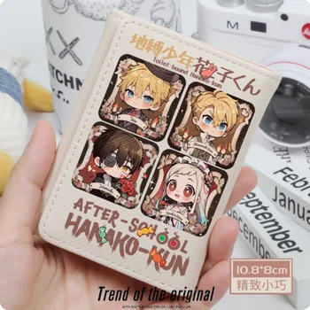 Anime tualetu surištas Hanako-kun Minamoto Kou mados piniginė PU piniginė kortelė Monetos hasp pinigų krepšys Cosplay dovana B577