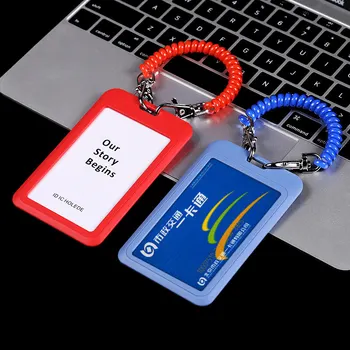 Anti Loss Bus prieigos kortelė su ištraukiama elastine virve spyruoklinės virvės ID kortelės rankovė Studento kortelės rankovės traukimas ir pakabinimas Virvė