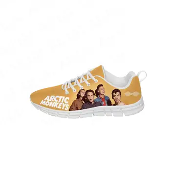Arctic Monkeys sportbačiai Vyrai Moterys Paauglės Laisvalaikio batai Drobė Bėgimo audinio batai 3D Spausdinti Kvėpuojantis Lengvas batas Baltas