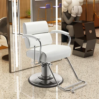 Atlošiami plaukai Kirpyklos kėdės Prabangus estetikas Kosmetika Patogios kirpyklos kėdės Kirpykla Silla Giratoria Salono baldai