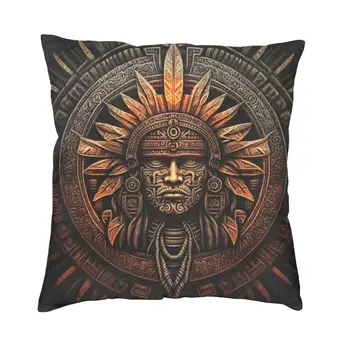 Auksinis actekų karys Mesti pagalvių užvalkalai Miegamojo apdaila Moderni pagalvėlė Dekoravimas Salonas Kvadratinis pagalvės užvalkalas