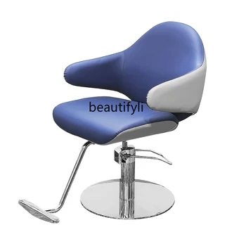 Aukštos klasės salono kėdė Lengva prabangi kirpėjo sėdynė Moderni dažymo ir permingo zona Rotuojama plaukų kirpimo kėdė