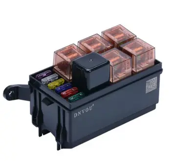 Aukštos kokybės 1PC 6 krypčių automatinis saugiklių dėžutės surinkimas su 40A + 5 kontaktų 40A relė ir saugikliais