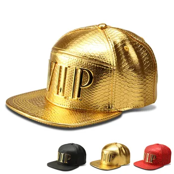Aukštos kokybės mados HipHop vyrai\moterys Vip beisbolo kepuraitės PU odinės laisvalaikio kepurės Juoda\ Auksas\Raudonas kaulas Snapback BOX paketas