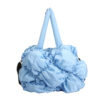 Aukštos kokybės nailoninis moteriškas krepšys Didelės talpos rankinė Plisuotas pečių krepšys 
