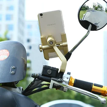 Aukštos kokybės tvirtas aliuminio lydinio galinio vaizdo veidrodėlis Motociklų telefono laikiklis Moto motociklo laikiklio stovo palaikymas iPhone11 GPS