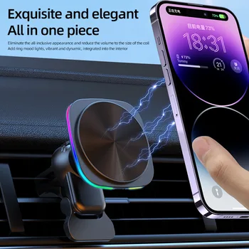 automobilinis magnetinis belaidis įkroviklis 15 W greito įkrovimo oro išleidimo angos montavimas Universalus laikiklio įkroviklis, skirtas Magsafe iPhone 15 Xiaomi Samsung