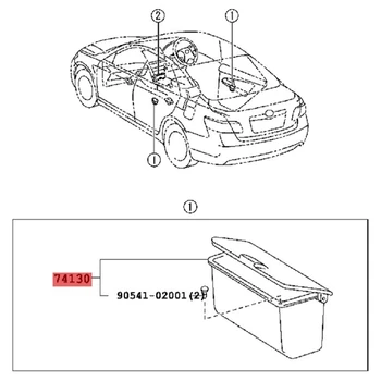 Automobilio galinės peleninės dėžės komplektas 74130-06150-C0 Toyota Camry 2005-2015 ACV4 ,AHV41 peleninės dėklas 7413006150E0