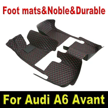 Automobilių grindų kilimėliai Audi A6 C6 4F C7 4G Avant Wagon 2007 ~ 2018 Prabangus odinis kilimėlis Anti Dirt Pad patvarus kilimas Automobilių aksesuarai