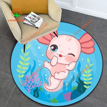 Axolotls-Neslidus grindų kilimas vaikams, miegamojo durų kilimėlis, dekoravimas, mielas animacinis filmas, vaikų žaidimai, virtuvė, vonios kambarys