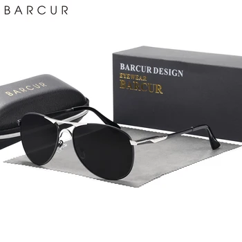 BARCUR Prekės ženklo dizainas Akiniai nuo saulės Aukštos kokybės vyrų poliarizuoti akiniai nuo saulės Vairuojantys vyriški akiniai nuo saulės UV400