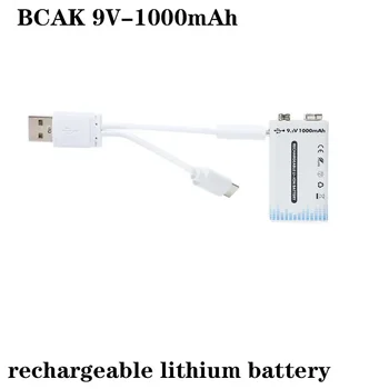 BCAK 9V 1000mAh ličio baterija su C tipo USB, tinkama mikrofonams, prieigos užraktams, multimetrams, prietaisams ir skaitikliams ir kt