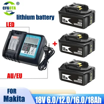 BL1860 Įkraunama baterija 18V 18000mAh Ličio jonai skirti Makita 18v baterijai BL1840 BL1850 BL1830 BL1860B BL1850 BLXT 400+įkroviklis
