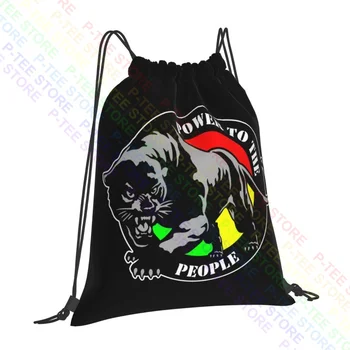 Black History Power To The People Malcolm X Huey P Drawstring Bags Gym Bag School Swimming Sports Bag Outdoor Running