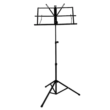 Black Music Stand 2 In 1 Dual Use Folding Sheet Music Stand Desktop Book Stand Music Guitar Parts Accessorie