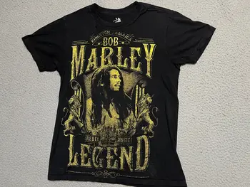 Bob Marley marškinėliai suaugusiems maži juodi Zion Rootswear Crew Kaklas Muzika trumpomis rankovėmis