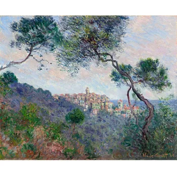 Bordighera Italy by Claude Monet,Impresionistinė peizažinė aliejinė tapyba,Rankomis nutapyta garsioji tapybos reprodukcija,Drobės sienų menas