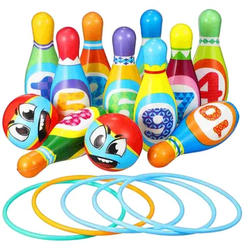 Boulingo mėtymo žaidimas Vaikų lauko žaislai Mažylio žiedo smeigtukas Ikimokyklinio amžiaus vaikų kamuoliukų rinkinys