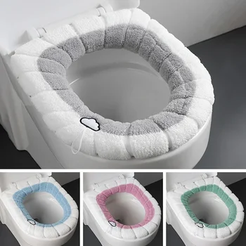 Buitinė žieminė sutirštinta pliušinė šilta tualeto sėdynė Pagalvėlė Vaikų tualeto sėdynės pagalvėlė Tualeto poveržlė nešiojama lengvai nuimama