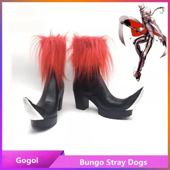 Bungo benamiai šunys Nikolajus Gogolis Cosplay batai Juodi rankų darbo batai