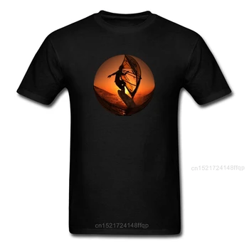Burlenčių vandenyno bangos Oranžinis apskritimas Nuostabus dizainas Vyrai Juodi marškinėliai O kaklas Individualūs komandos marškinėliai Medvilninis audinys