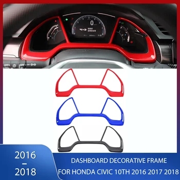 Car Dial Rings Apdailos prietaisų skydelis Dekoratyvinis rėmas Raudonas Krabono pluoštas Mėlynas Honda Civic 10th 2016 2017 2018 Gabarito apdaila