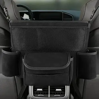 Car Storage Mesh Bag Organizers Mesh Purse Handbag Holder Between Seats Multi-Functional Barrier For Backseat Kids Pet