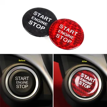Carbon Fiber Start Stop Button Dekoravimo lipduko dangtelis Alfa Romeo Stelvio 949 Giulia 952 2017 2018 2019 2020