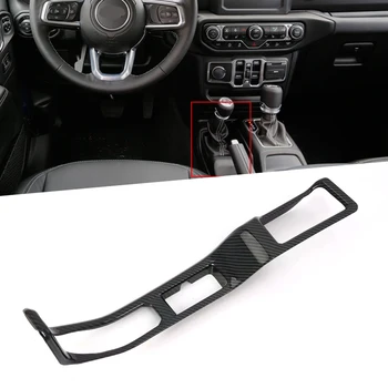 Carbon Fiber Style ABS For Jeep Wrangler JL 2018 2019 LHD Car Styling Interior Gear Shifter Panel Handbrake Cover Finish
