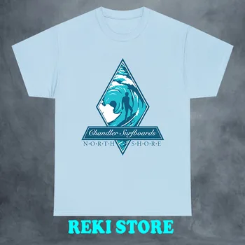 Chandler Surfboard North Shore filmo logotipas Vyriški šviesiai mėlyni marškinėliai Dydis S-5XL