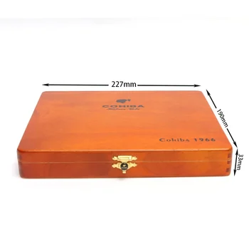 COHIBA-Portable Cedar Wooden Cigar Humidor Case Box, Konteineris 10 cigarečių, Tabako įrankių priedai, Havanos cigarai, 1966