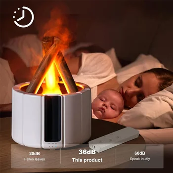 Control Aroma Oil Difuzorius Laužo liepsnos ultragarsinis oro drėkintuvas su nuotoliniu mini USB ugnies drėkintuvu namų miegamojo darbalaukiui