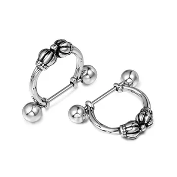 Cool Styles Double Crown Stud Earings For Women Girls Fashion Stainless Steel Jewelry Mens Goth Accessories Dropship Suppliers